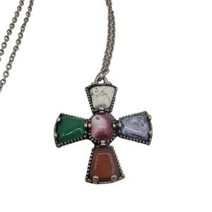 Vintage celtic stone Pendant Necklace